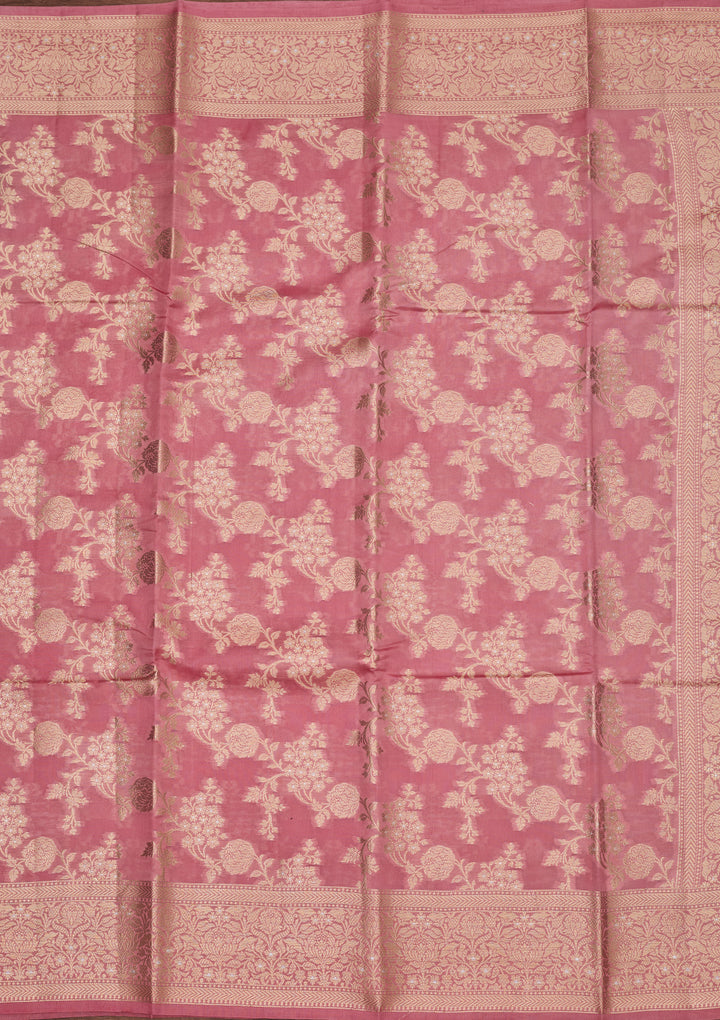 Baby Pink Banarasi Pure Silk Saree