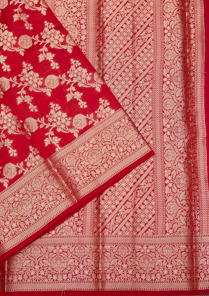 Red Banarasi Pure Silk Saree