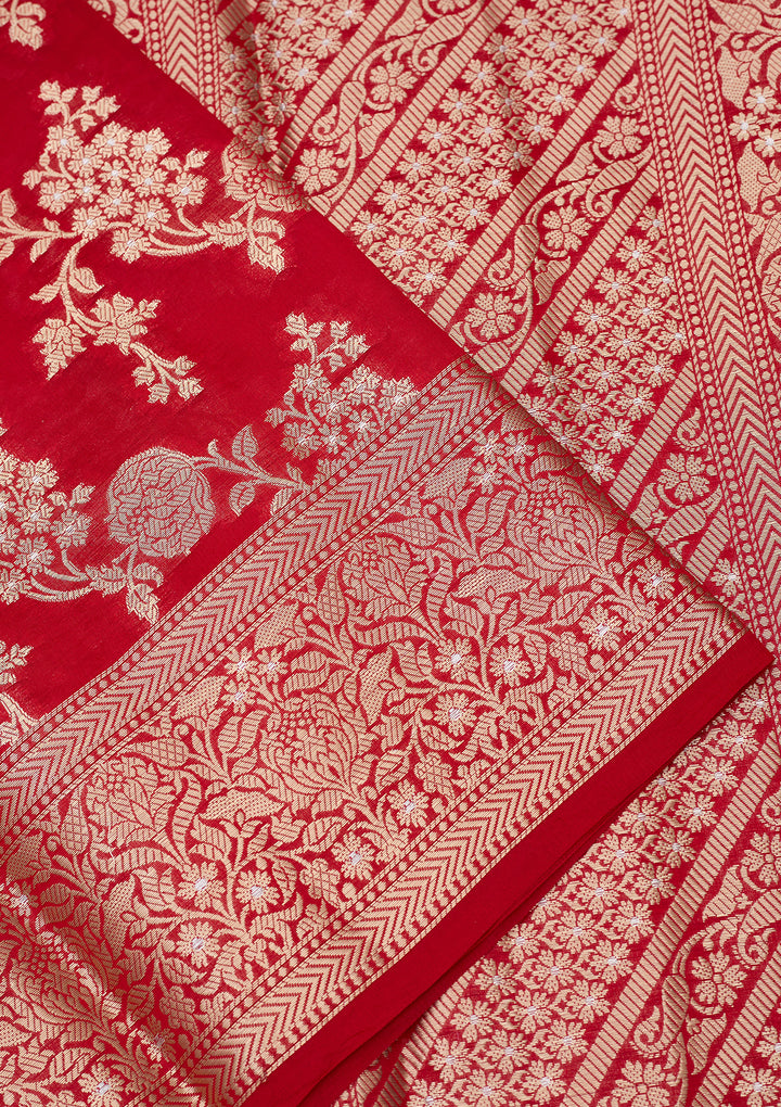 Red Banarasi Pure Silk Saree
