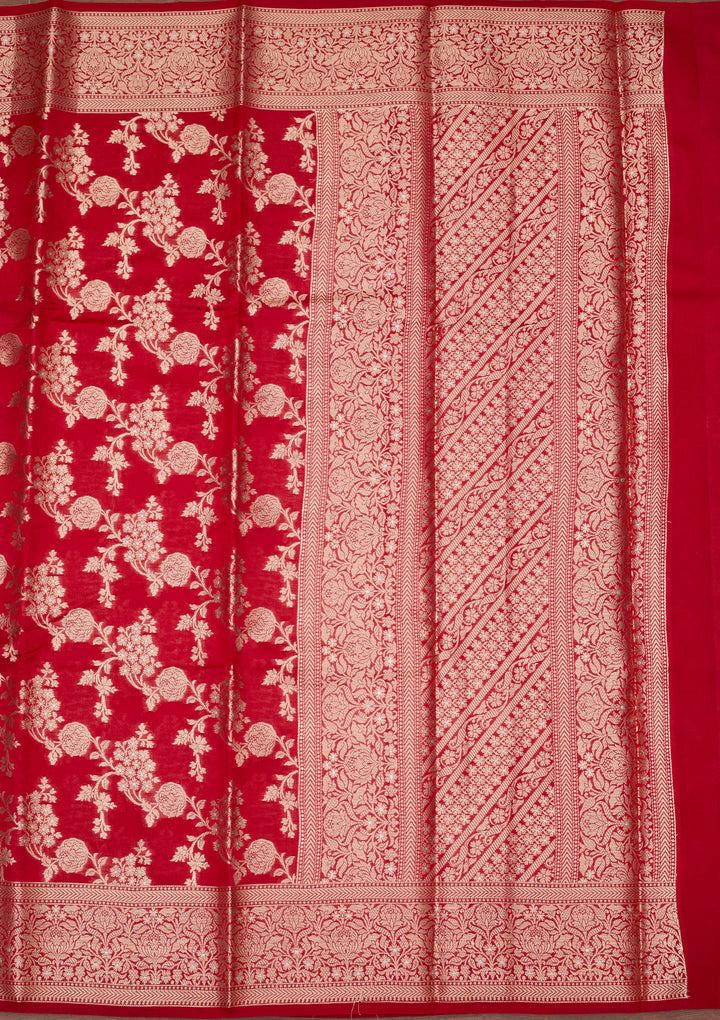 Red Banarasi Pure Silk Saree