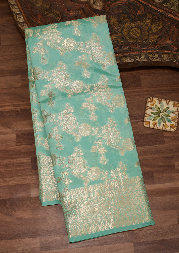 Sea Green Banarasi Pure Silk Saree