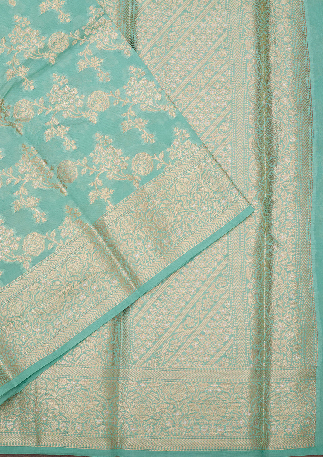 Sea Green Banarasi Pure Silk Saree