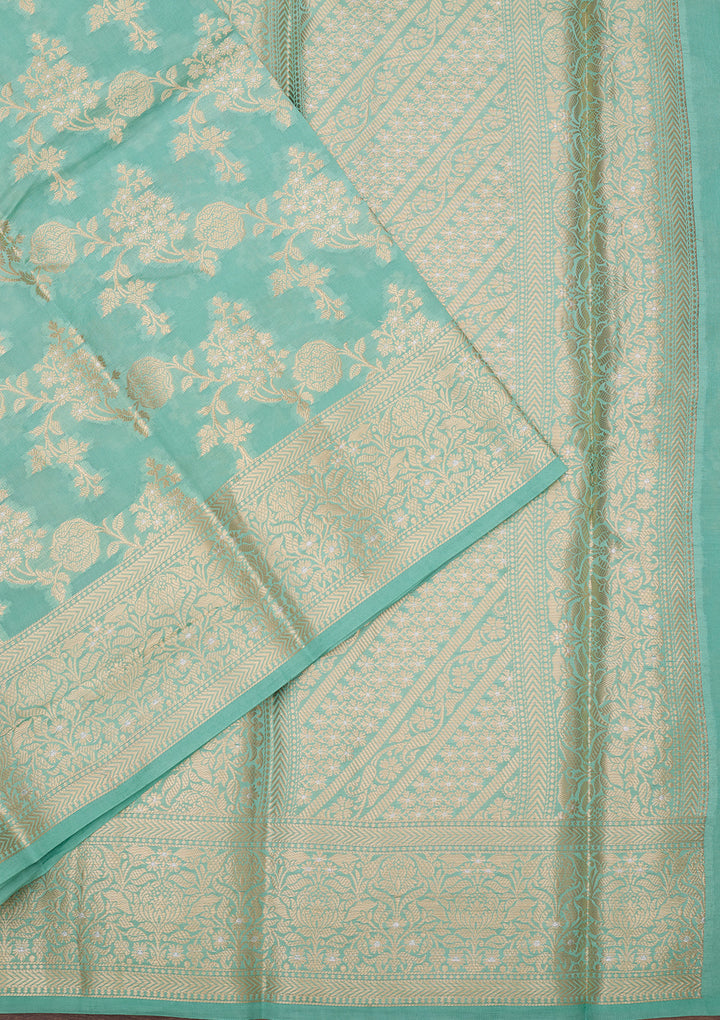 Sea Green Banarasi Pure Silk Saree