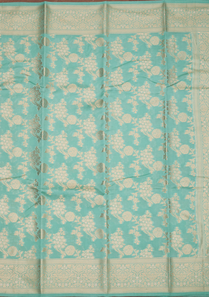 Sea Green Banarasi Pure Silk Saree