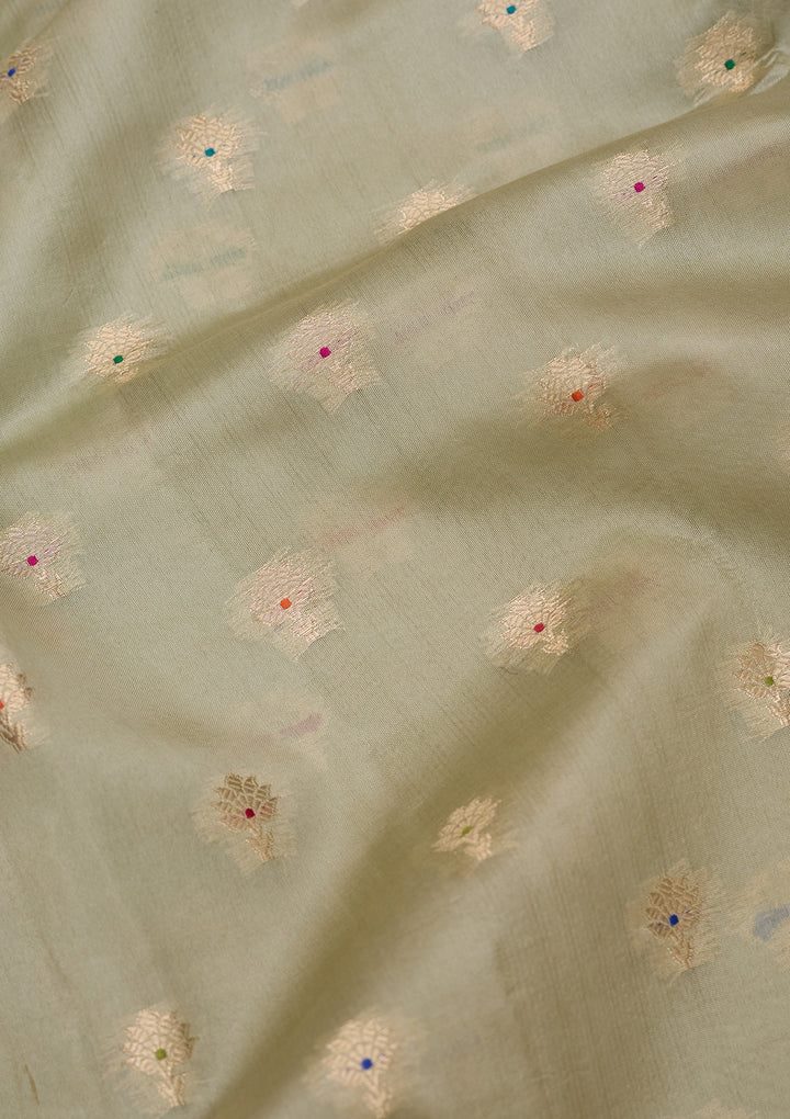 Pista Green Banarasi Pure Silk Saree