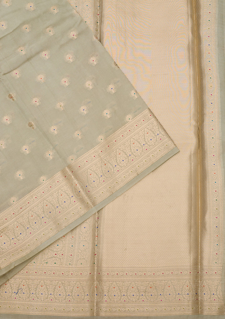 Pista Green Banarasi Pure Silk Saree