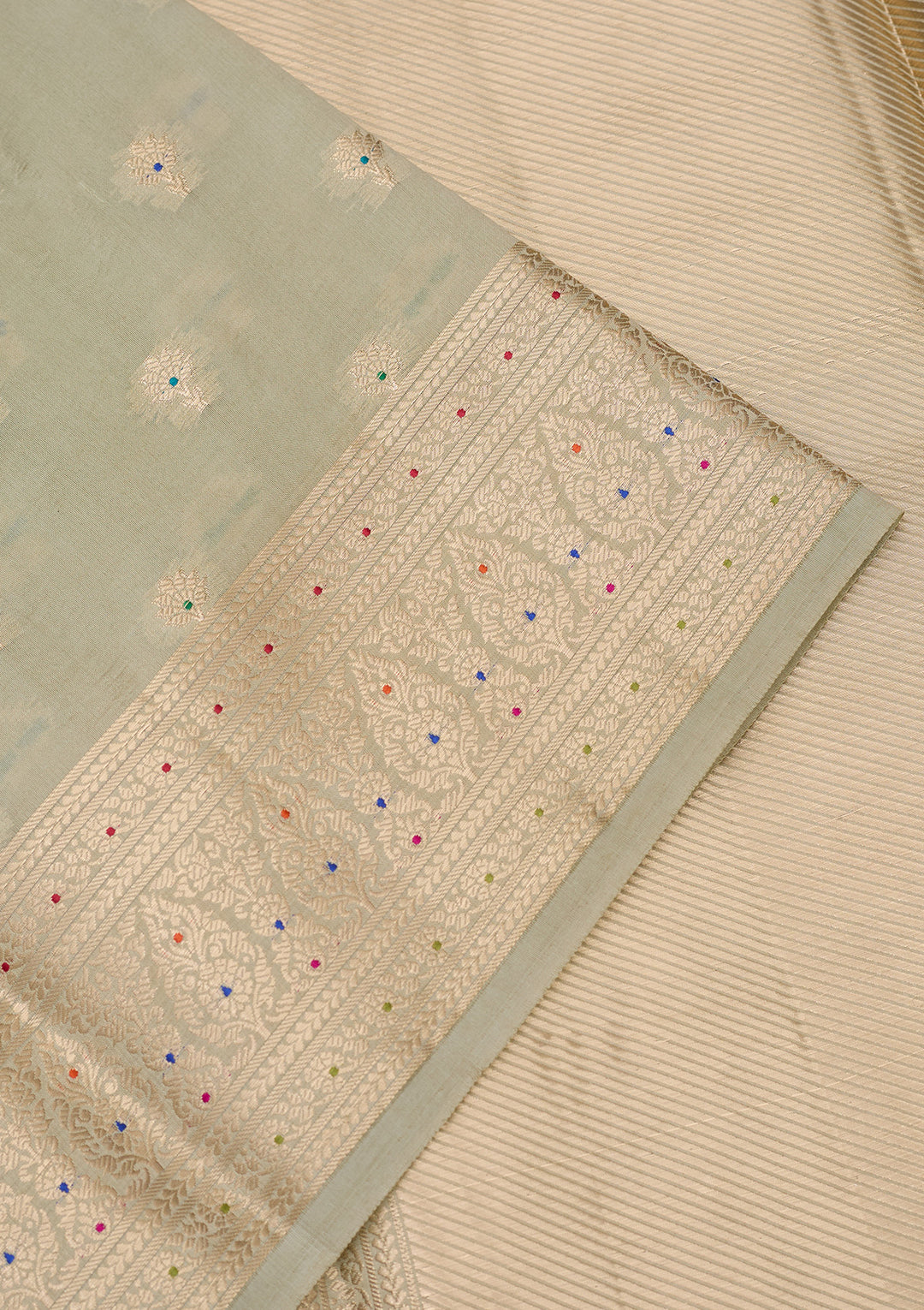 Pista Green Banarasi Pure Silk Saree