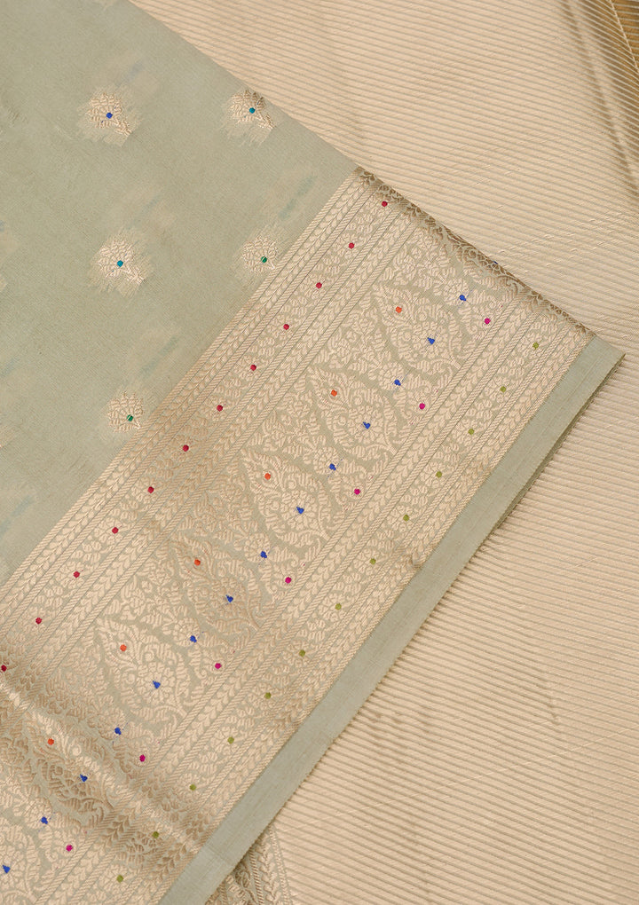 Pista Green Banarasi Pure Silk Saree
