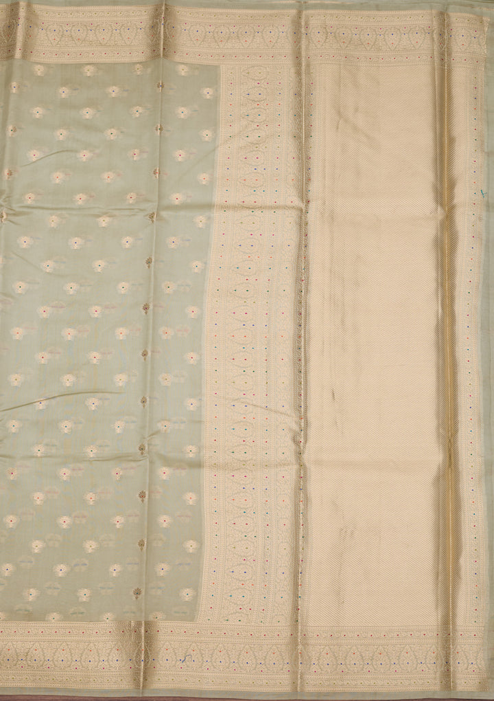 Pista Green Banarasi Pure Silk Saree