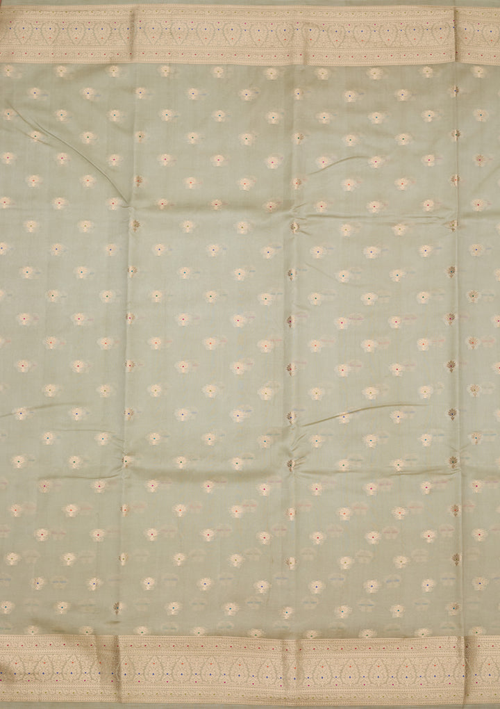 Pista Green Banarasi Pure Silk Saree