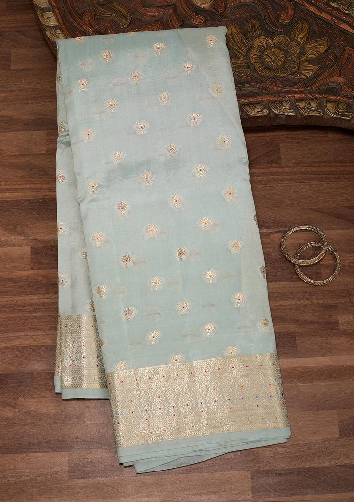 Sky Blue Banarasi Pure Silk Saree