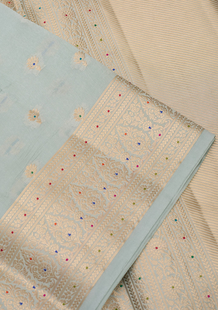Sky Blue Banarasi Pure Silk Saree