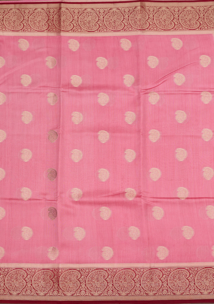 Baby Pink Banarasi Pure Silk Saree