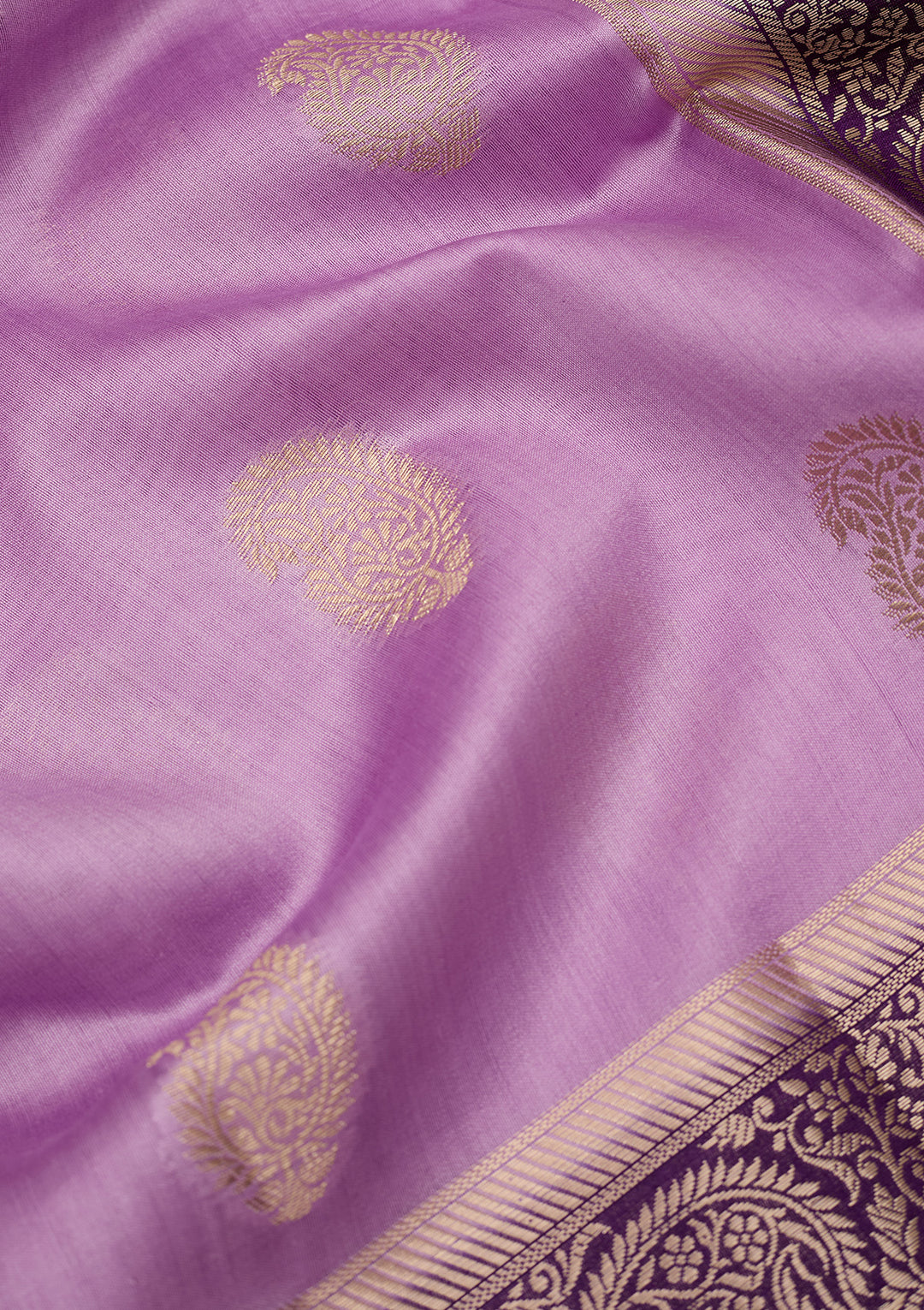 Lavender Banarasi Pure Silk Saree