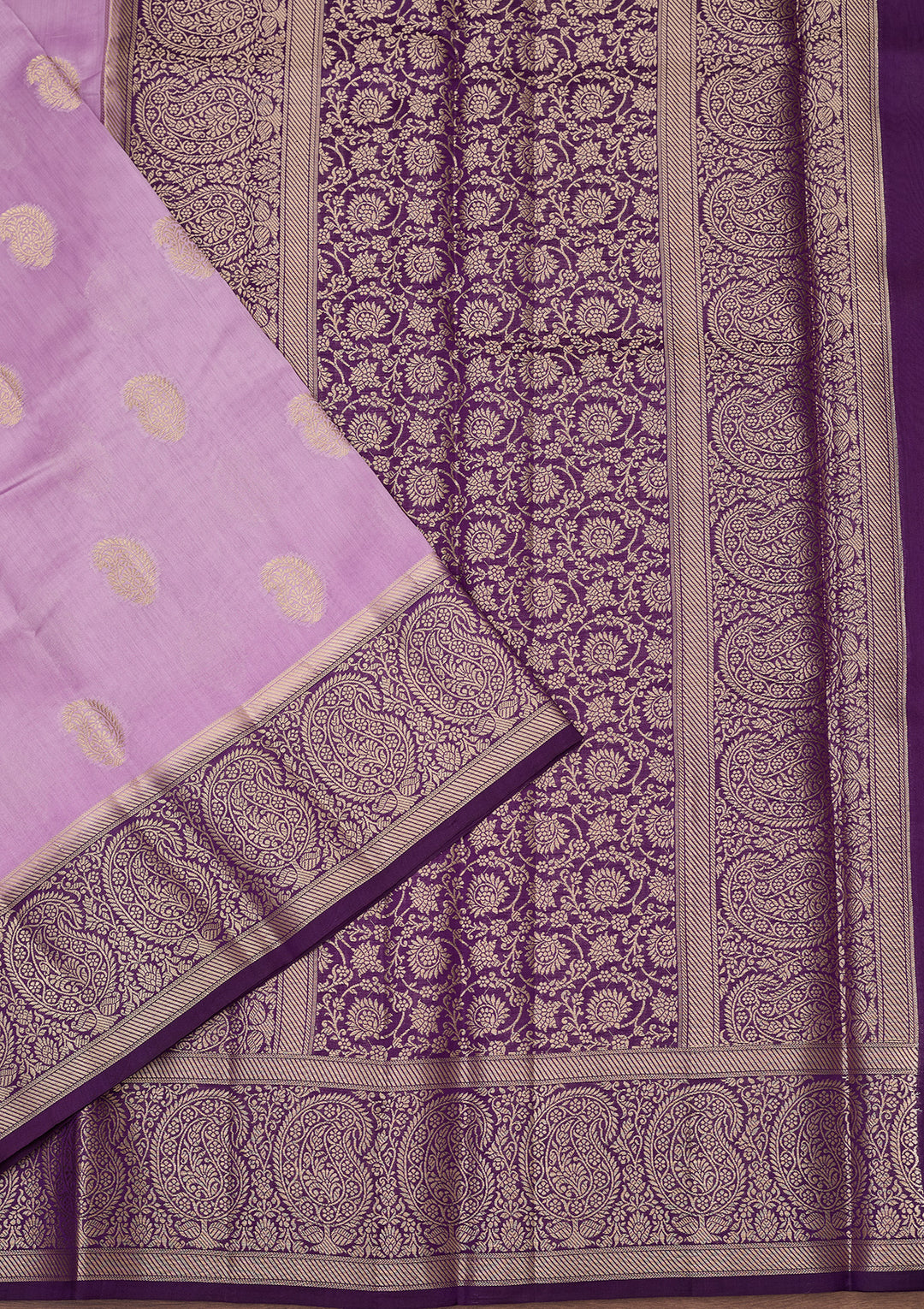 Lavender Banarasi Pure Silk Saree