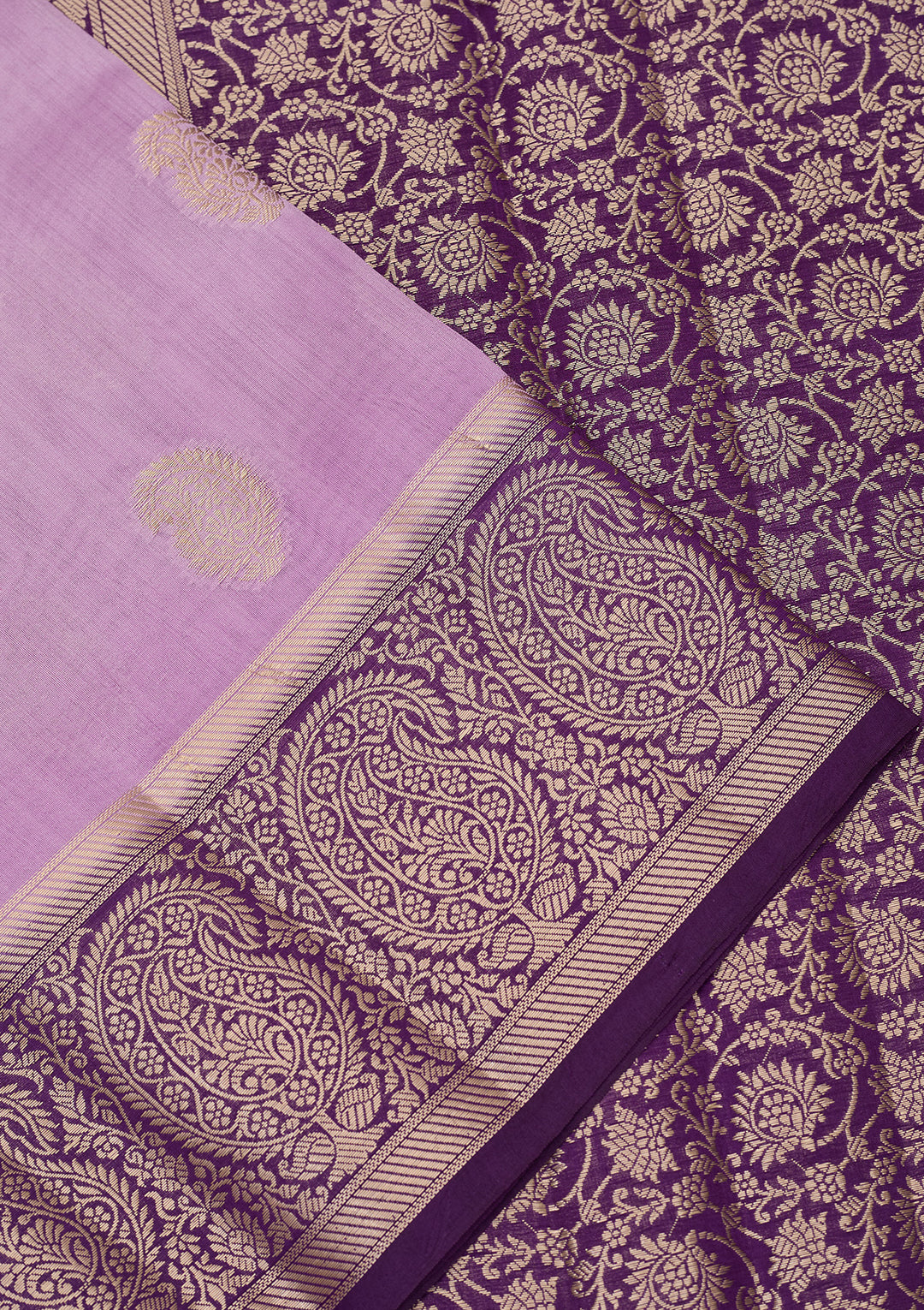Lavender Banarasi Pure Silk Saree