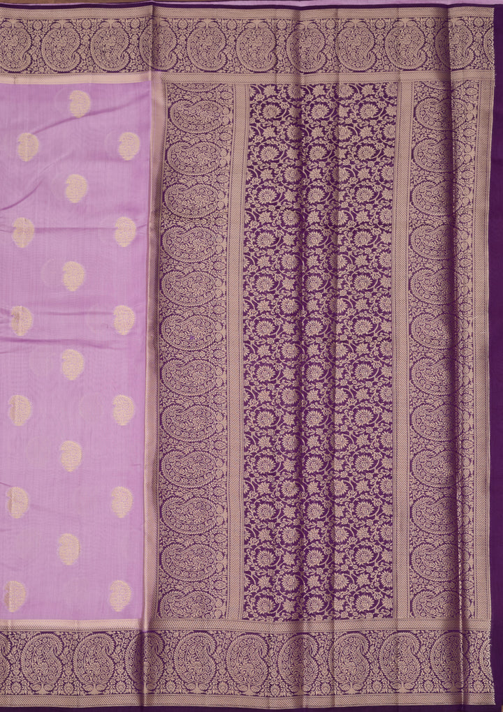 Lavender Banarasi Pure Silk Saree