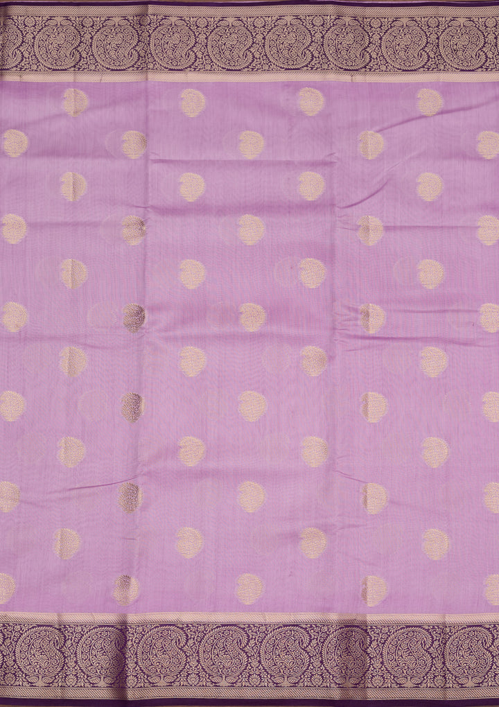 Lavender Banarasi Pure Silk Saree