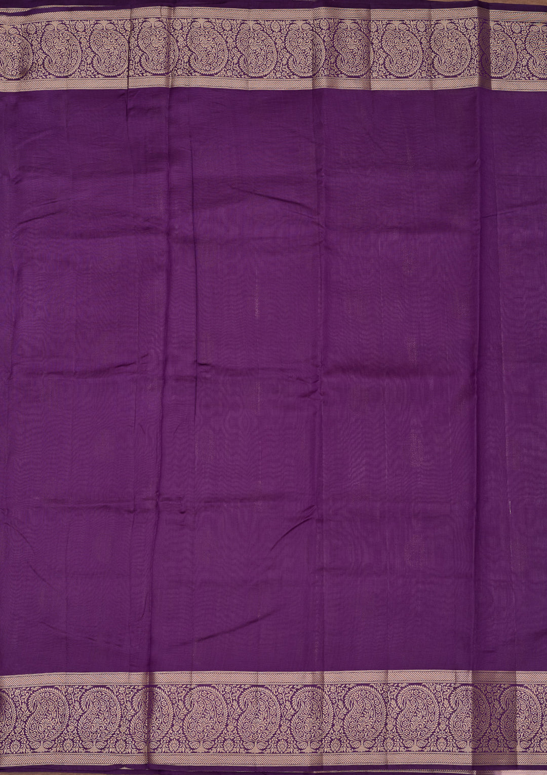 Lavender Banarasi Pure Silk Saree