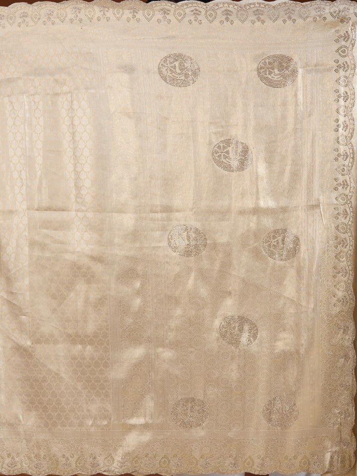 Gold Swarovski Art Silk Saree