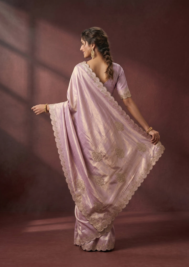Lavender Swarovski Art Silk Saree