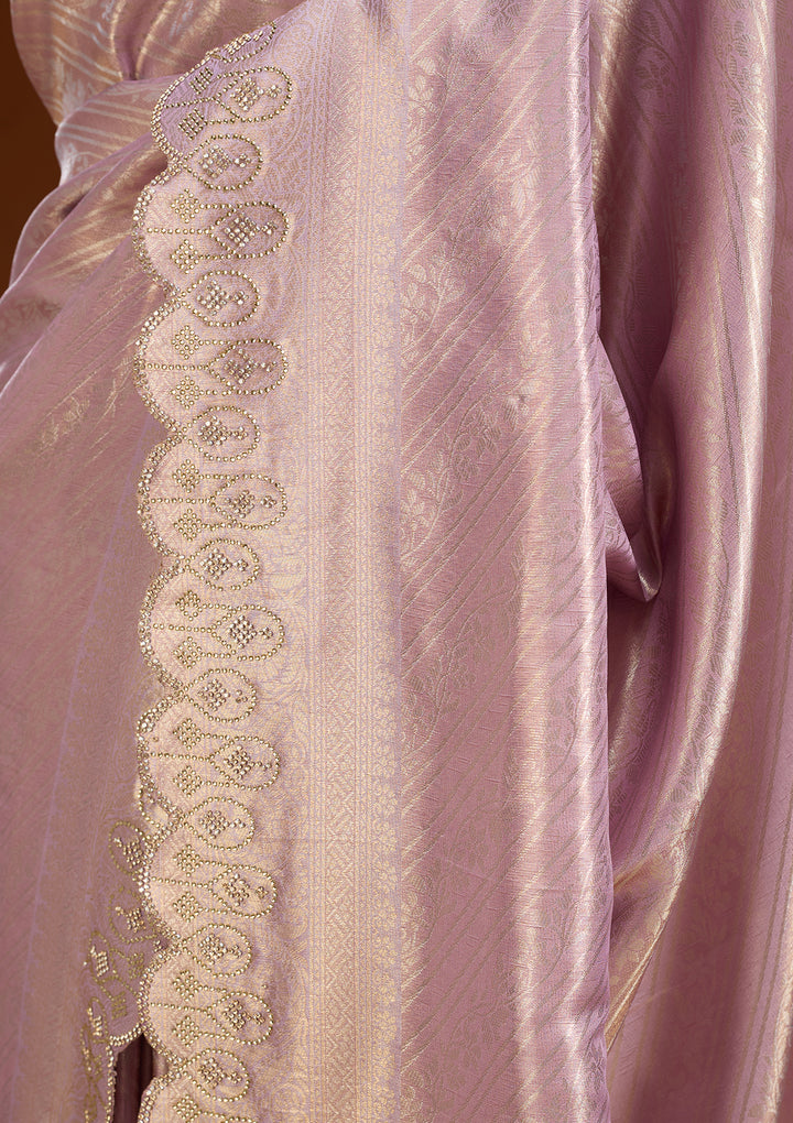 Lavender Swarovski Art Silk Saree