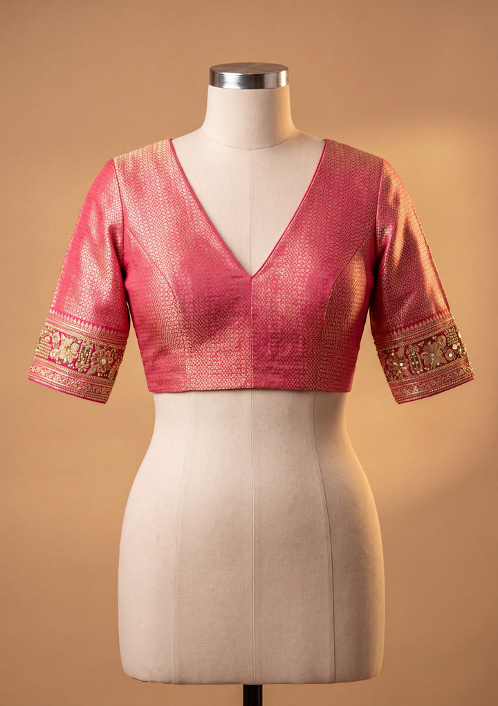 Multi Silk Jaal Threadwork Saree With Matching Blouse Piece