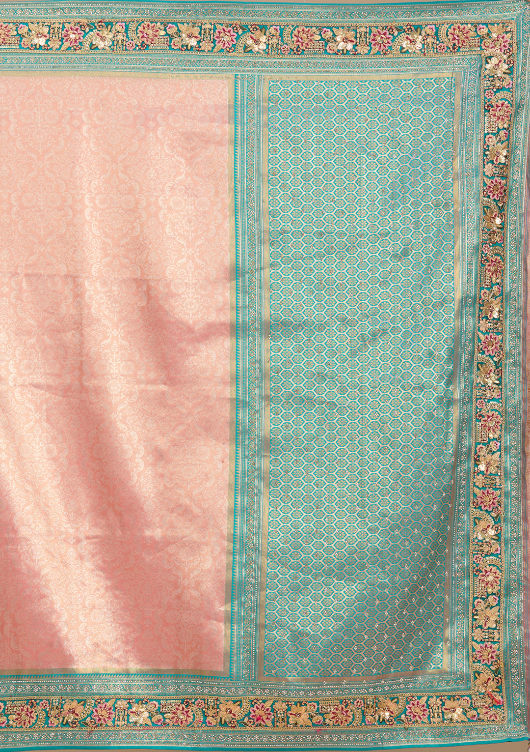 Onion Pink Banarasi Art Silk Saree With Matching Blouse Piece