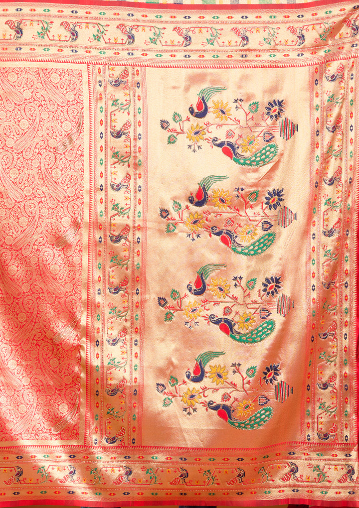 Red Swarovski Art Silk Saree With Matching Blouse Piece