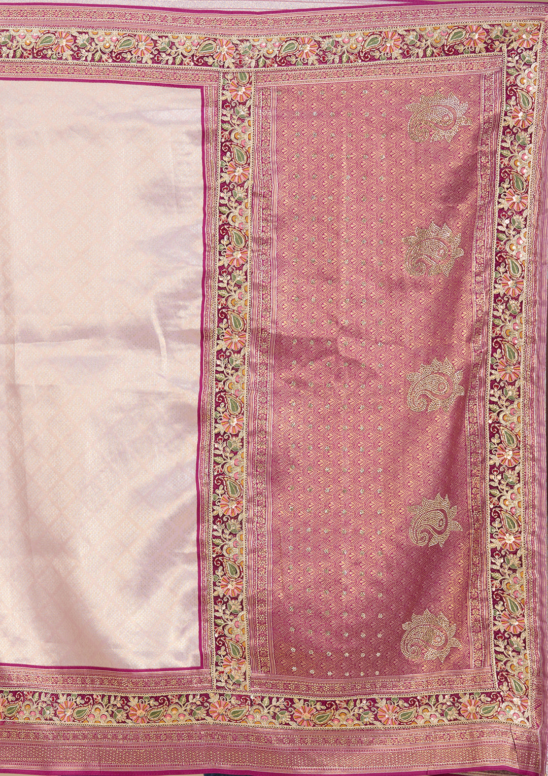 Lavender Banarasi Art Silk Saree With Matching Blouse Piece