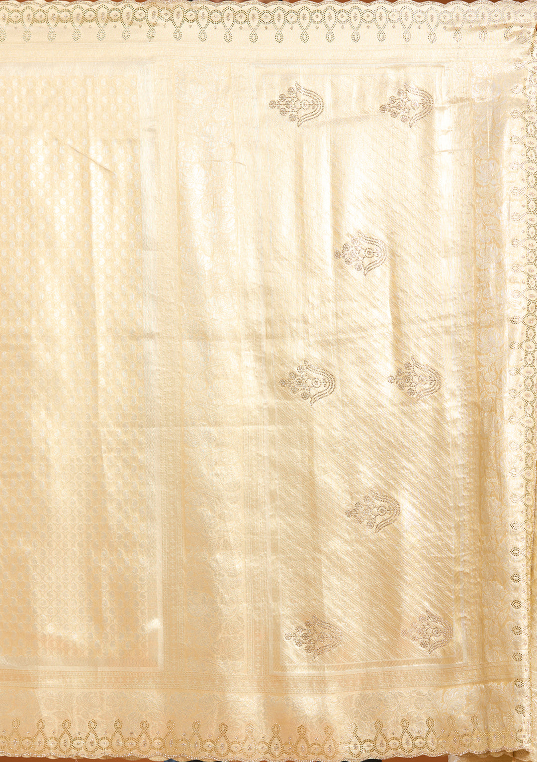 Beige Banarasi Art Silk Saree With Matching Blouse Piece