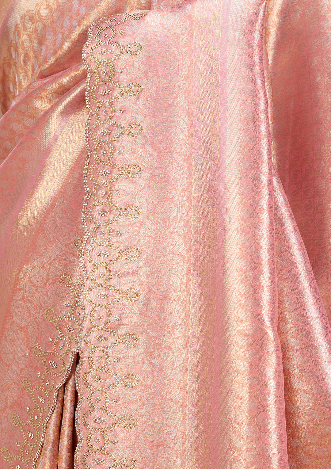 Onion Pink Swarovski Art Silk Saree
