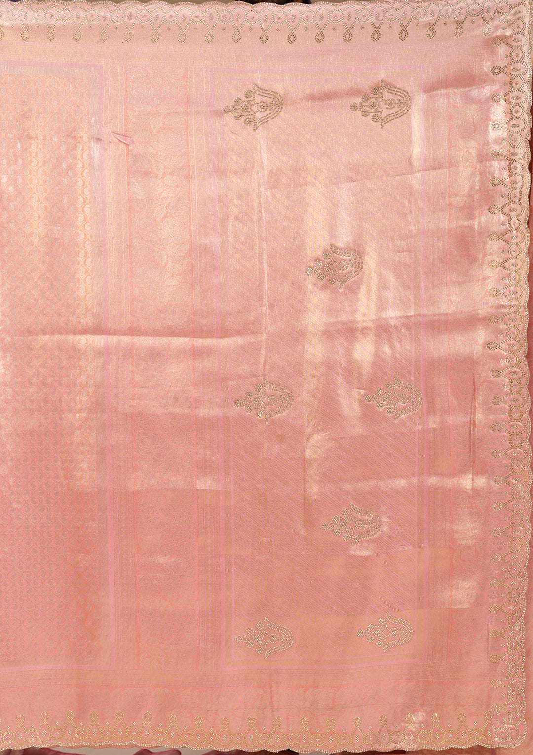 Onion Pink Swarovski Art Silk Saree