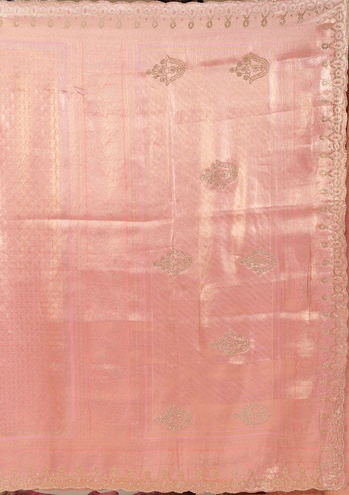 Onion Pink Swarovski Art Silk Saree