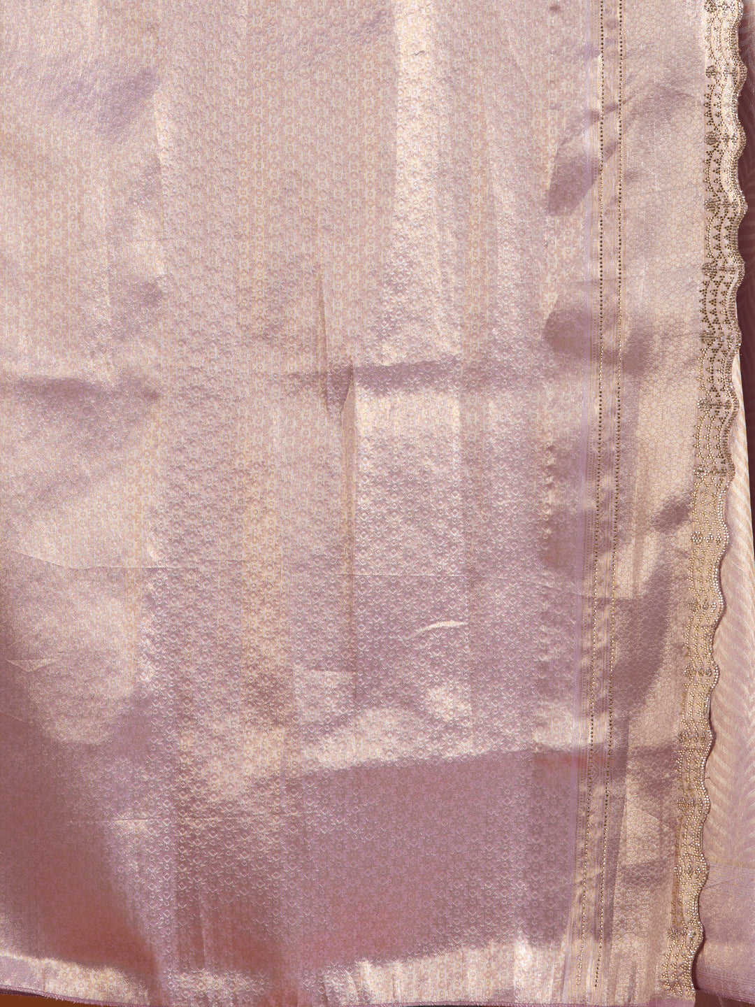 Lavender Silk Jaal Swarovski Saree With Matching Blouse Piece