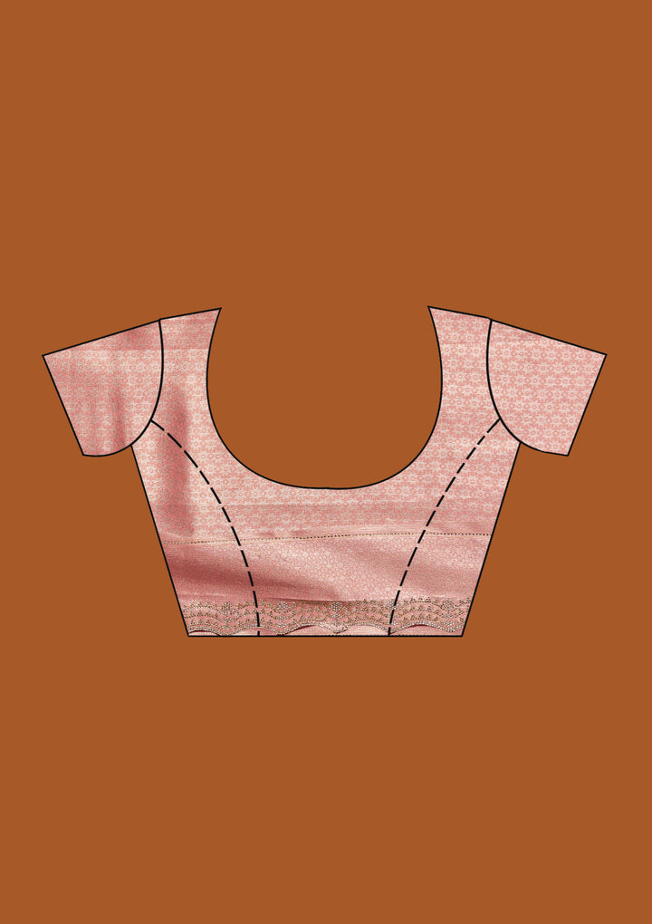 Onion Pink Banarasi Art Silk Saree With Matching Blouse Piece