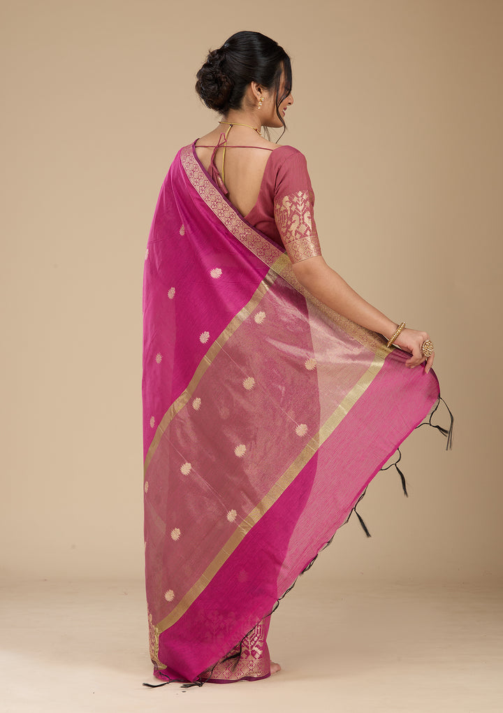 Wine Patola Silk Saree With Matching Blouse Piece