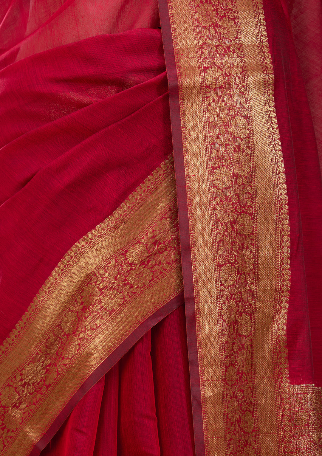 Maroon Cotton Banarasi Buti Saree With Matching Blouse Piece