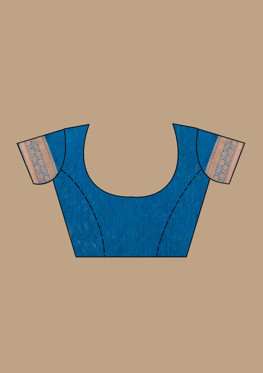 Peacock Blue Banarasi Cotton Silk Saree With Matching Blouse Piece