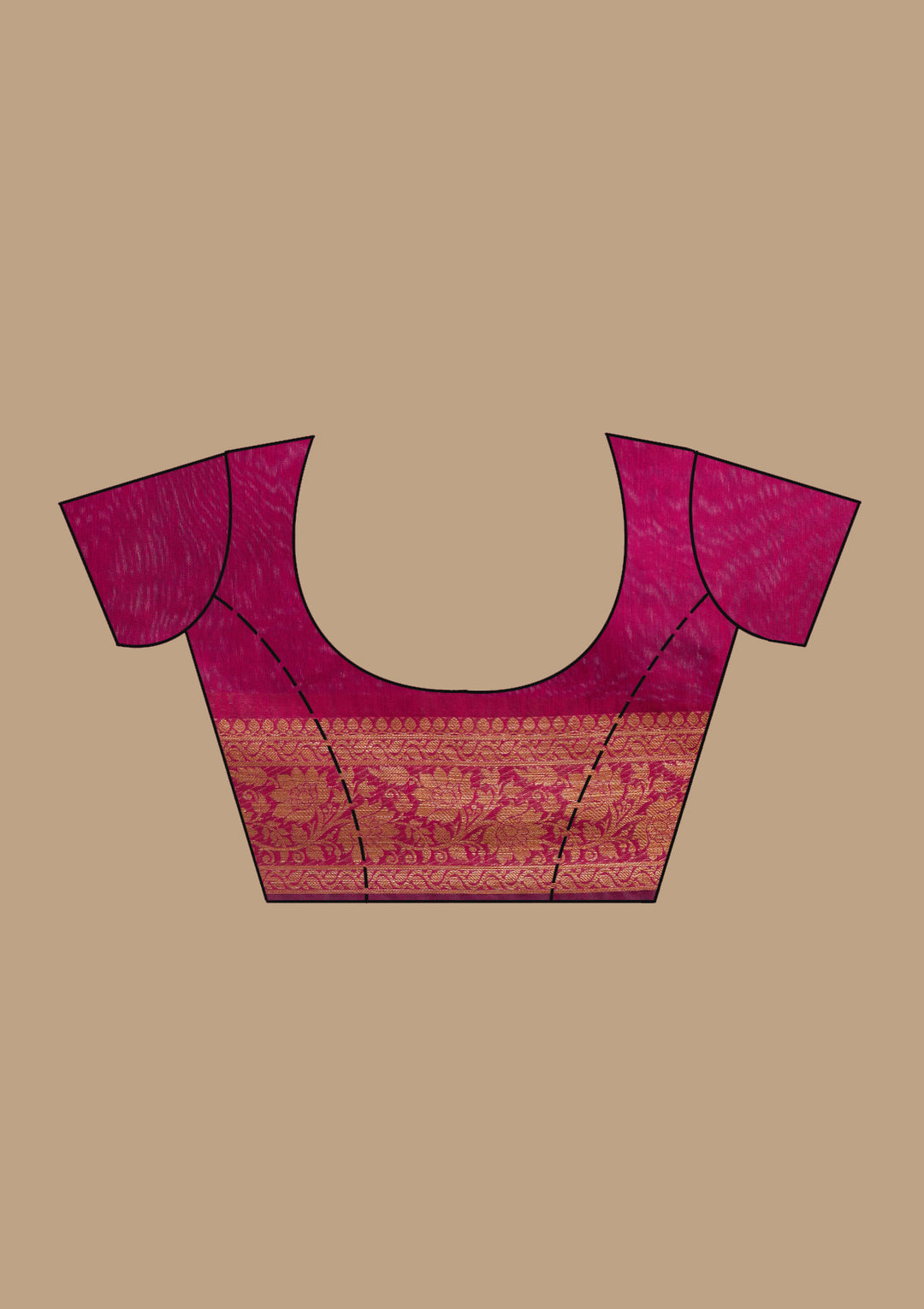 Wine Banarasi Silk Saree With Matching Blouse Piece