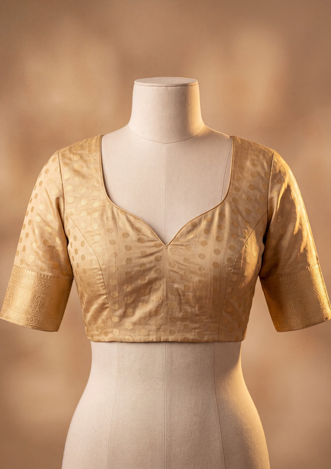 Beige Art Silk Kanjivaram Jaal Saree With Matching Blouse Piece