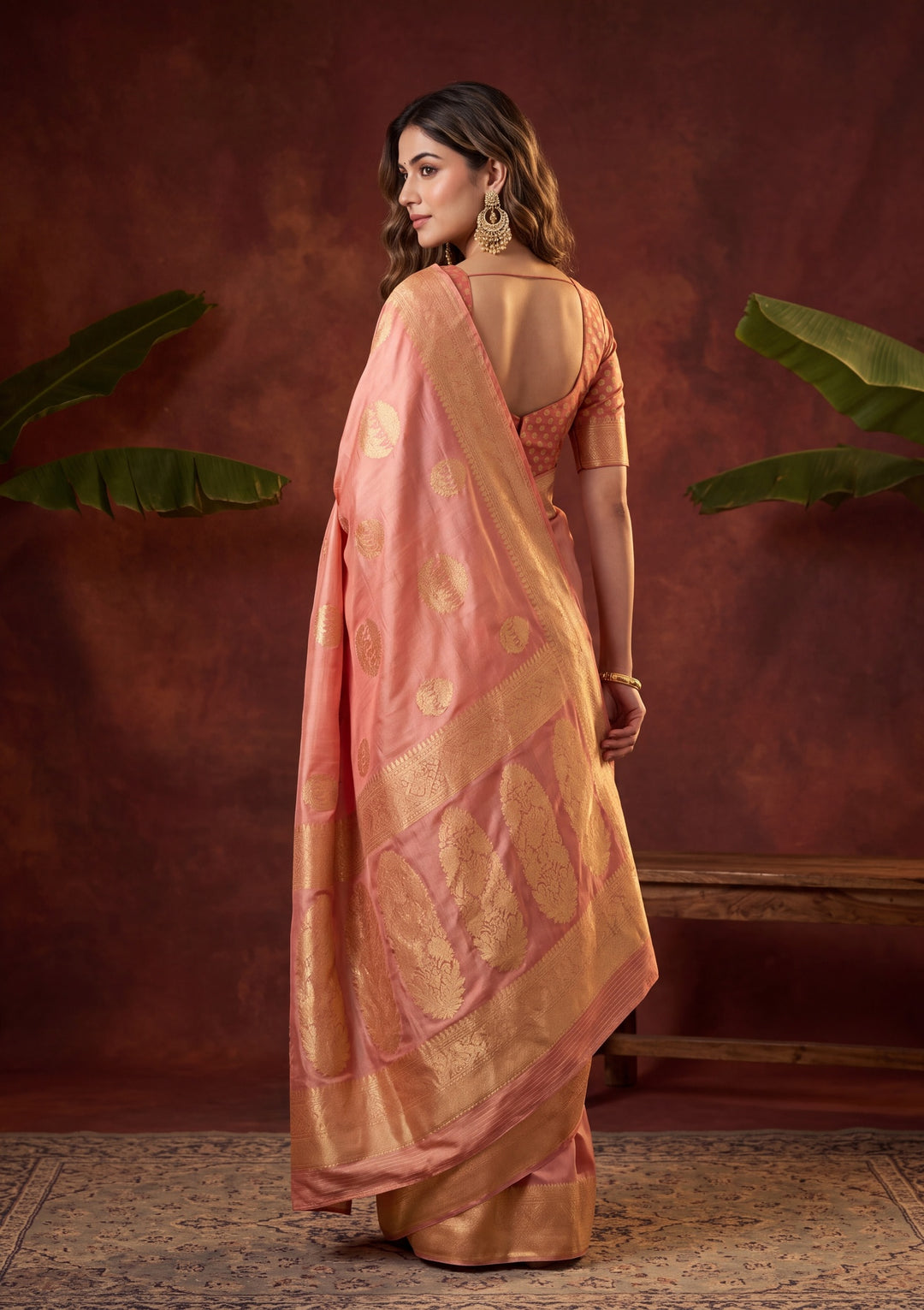 Onion Pink Art Silk Kanjivaram Jaal Saree With Matching Blouse Piece