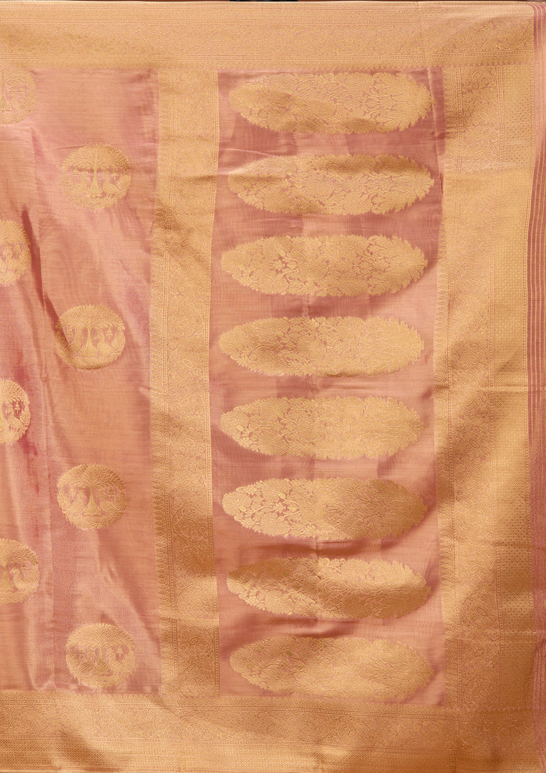 Onion Pink Art Silk Kanjivaram Jaal Saree With Matching Blouse Piece