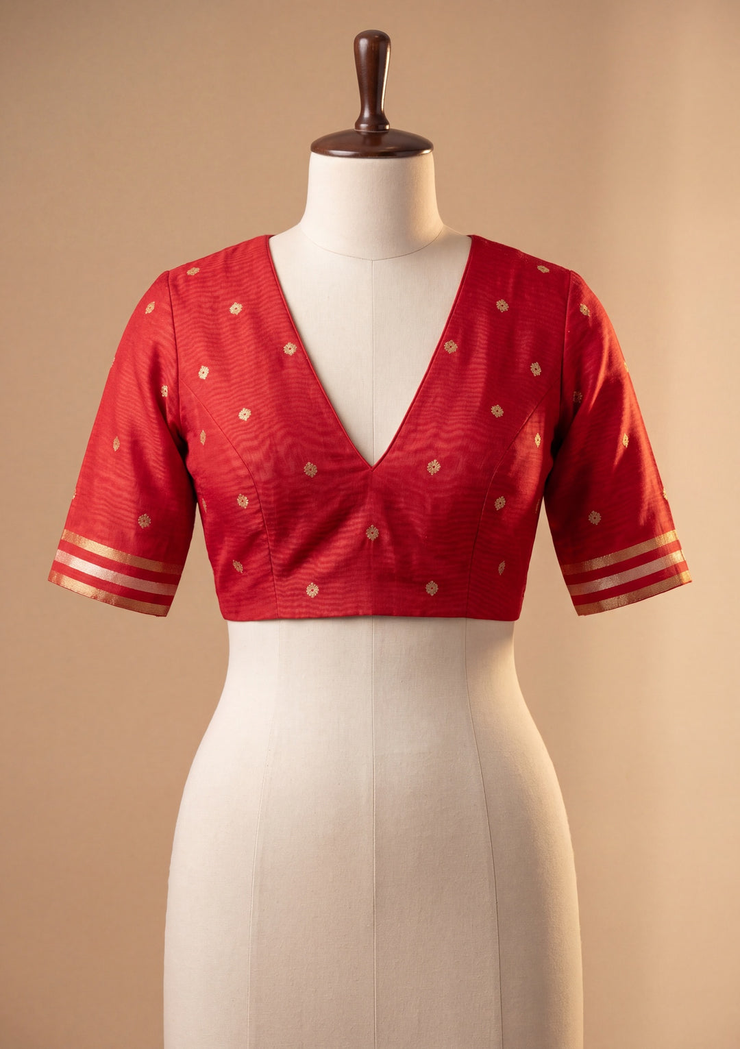 Red Art Silk Kanjivaram Jaal Saree With Matching Blouse Piece
