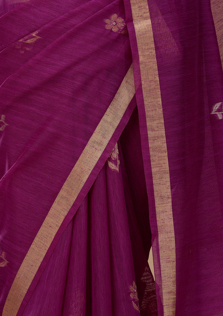 Wine Art Silk Kanjivaram Jaal Saree With Matching Blouse Piece