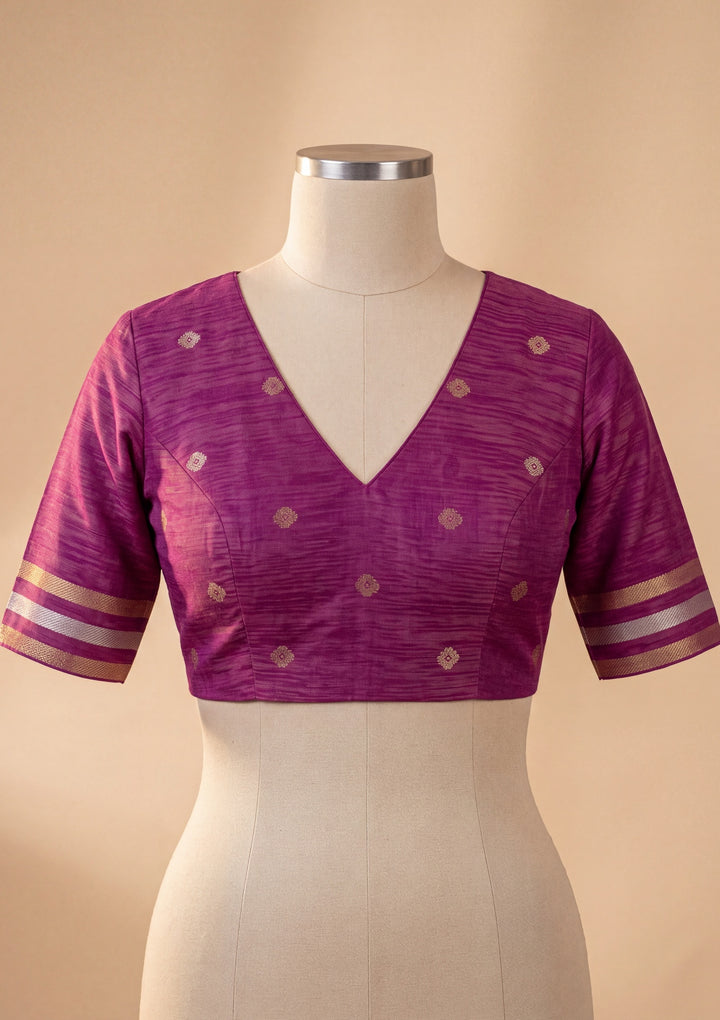 Wine Art Silk Kanjivaram Jaal Saree With Matching Blouse Piece