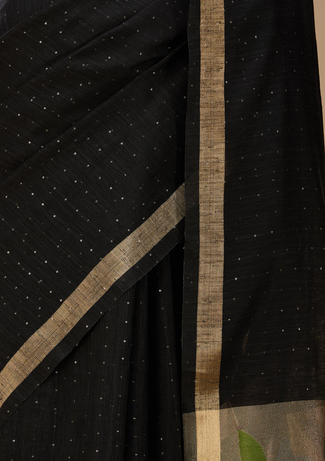 Black Art Silk Kanjivaram Jaal Saree With Matching Blouse Piece