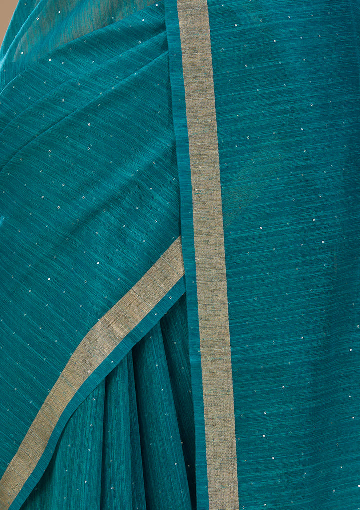 Blue Art Silk Kanjivaram Jaal Saree With Matching Blouse Piece