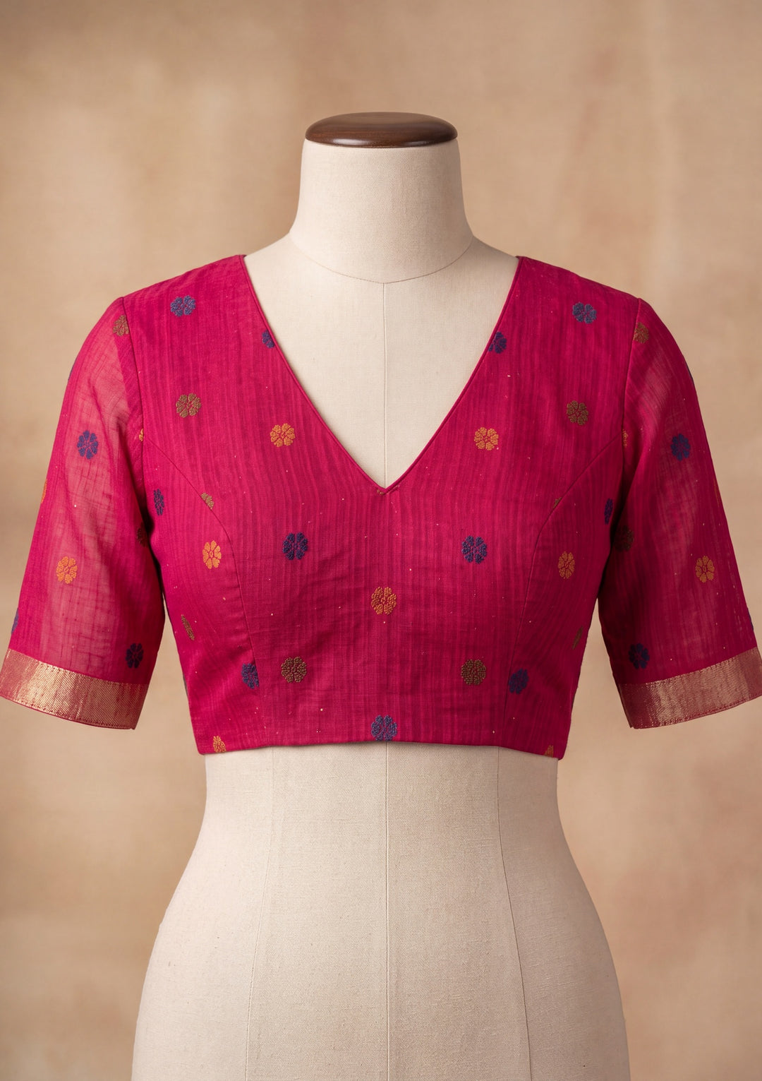 Rani Pink Art Silk Kanjivaram Jaal Saree With Matching Blouse Piece