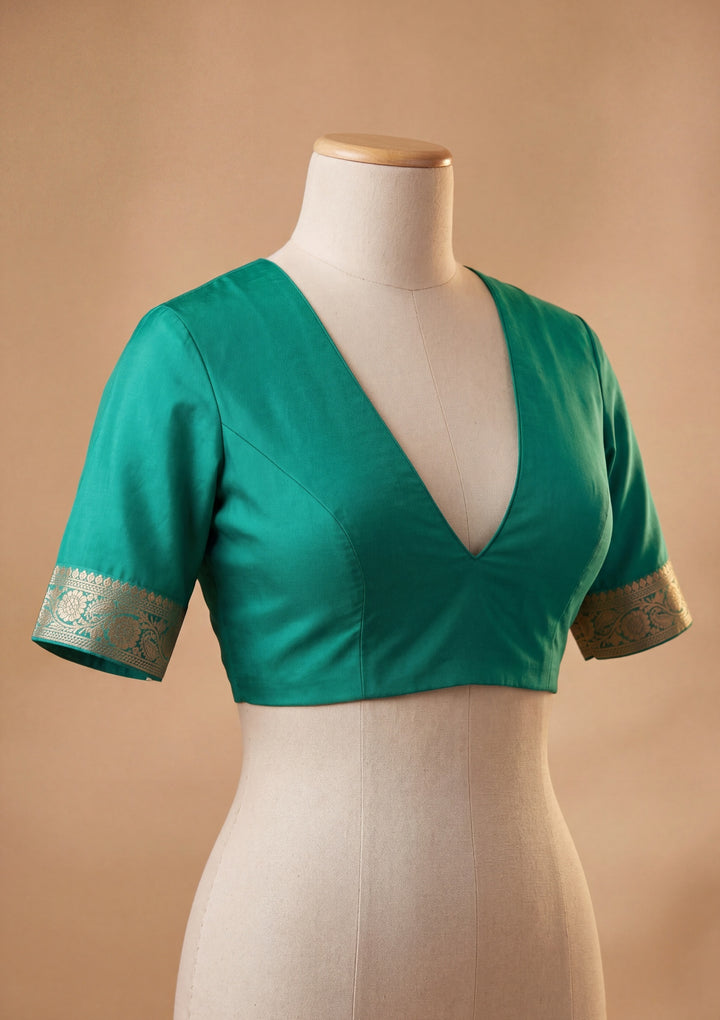 Parrot Green Art Silk Patola Jaal Saree With Matching Blouse Piece